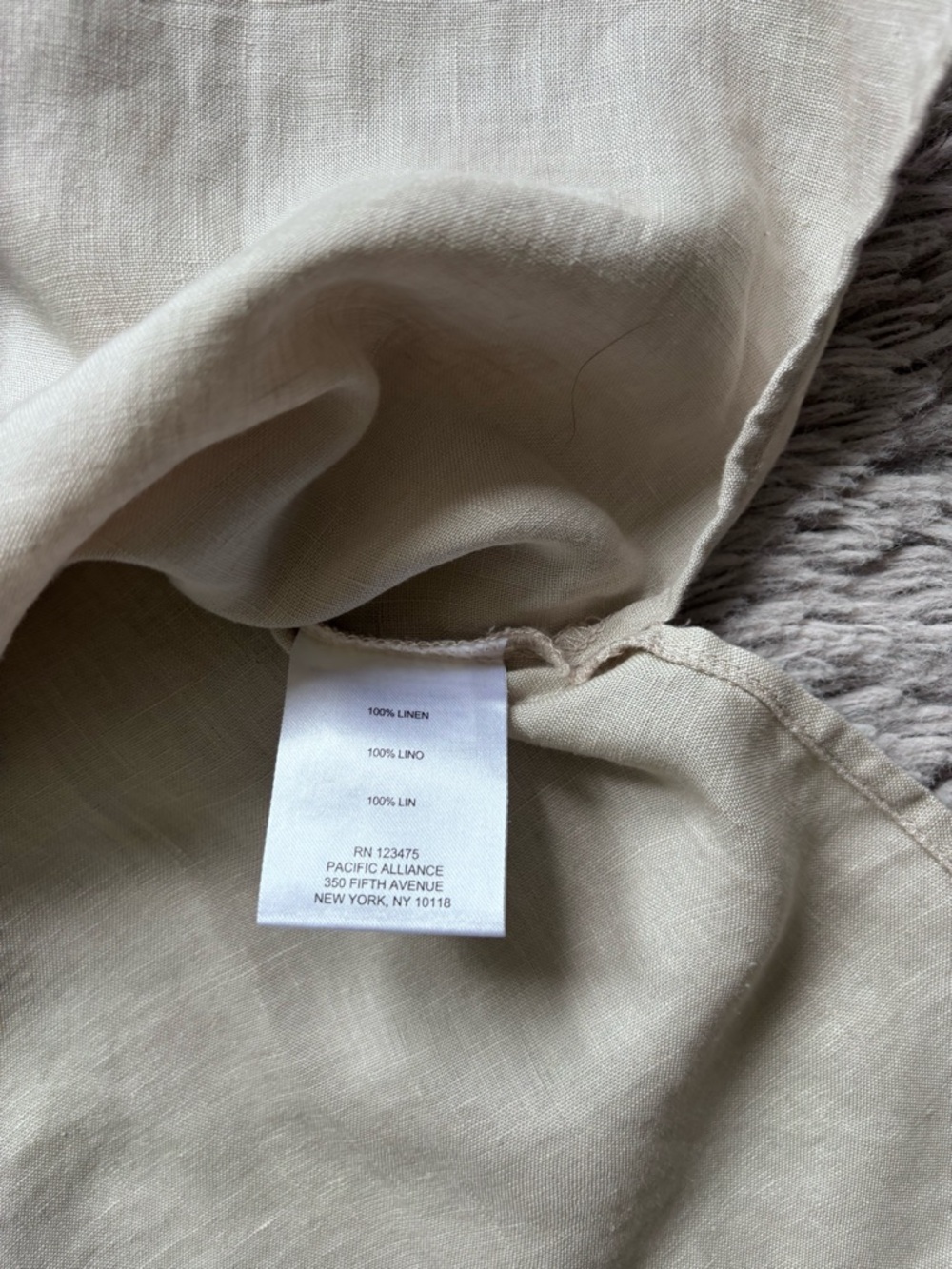 Ellen Tracy Light Cream 100% Linen Zip-Front Sleeveless tank M - Picture 8 of 9
